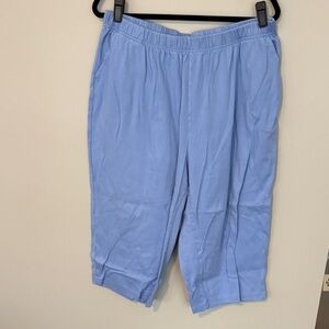 Woman Within Light Blue Capris